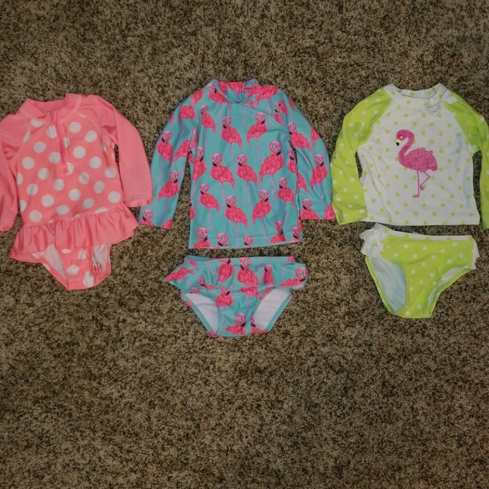 Baby Girl swim suits 6-12 months, lot of 3